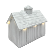 Haus mit Turm weiß LED 15 x 14 cm Prodex A00546