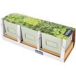 Greenish Kräutertopf 11,5 x 11,5 cm + Untersetzer, Metall/Bambus ORION 310629