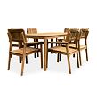 Gartenmöbel aus Holz – Tisch Copenhagen + 6x Sessel Lucy, Akazie NOELA 345069116