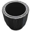 Hilversum Pflanzgefäß, Polyrattan/Metall/Kunststoff, schwarz NOELA 20052