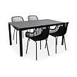 Garten-Essgruppe – Tisch Viking L + 4x Sessel Gaby, schwarz NOELA 34570501GCK
