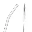 Gebogene Trinkhalme mit Bürste, 20 cm, aus Glas, 4 Stück ORION 151449
