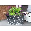 Übertopf aus Zink mit Blumenmuster oval 24 x 14 cm Prodex 1001070