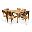 Gartenmöbel aus Holz – Tisch Copenhagen + 6x Sessel Lucy, Akazie NOELA 345069116