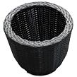 Hilversum Pflanzgefäß, Polyrattan/Metall/Kunststoff, schwarz NOELA 20052