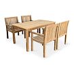 Gartenmöbel aus Holz – Tisch Garden I + 4x Sessel Kingsbury, Teak NOELA 345917SETK14