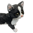 Katze polystone schwarz und weiß 23 x 22 cm Prodex LG0586A1