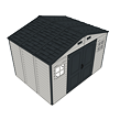 WoodSide Plus Gartenhaus 233 x 325 x 240 cm, Vinyl, grau/anthrazit DURAMAX 30227