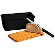 Brottablett mit Schneidebrett, 34 x 14 x 18 cm, Bambus/Kunststoff, schwarz KESPER 58091