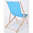 Bahama Polyester Liegestuhl aus Naturholz, blau ROJAPLAST 23210/13