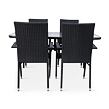 Garten-Essgruppe – Tisch Klaudie transparent + 4x Stuhl Paris NOELA 345708S3