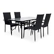 Garten-Essgruppe – Tisch Klaudie transparent + 4x Stuhl Paris NOELA 345708S3