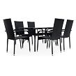 Garten-Essgruppe – Tisch Klaudie transparent + 6x Stuhl Paris NOELA 345708S4